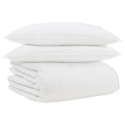 vidaXL Winterbettdecke mit Kissen 3 pcs Weiß Daunenfeder