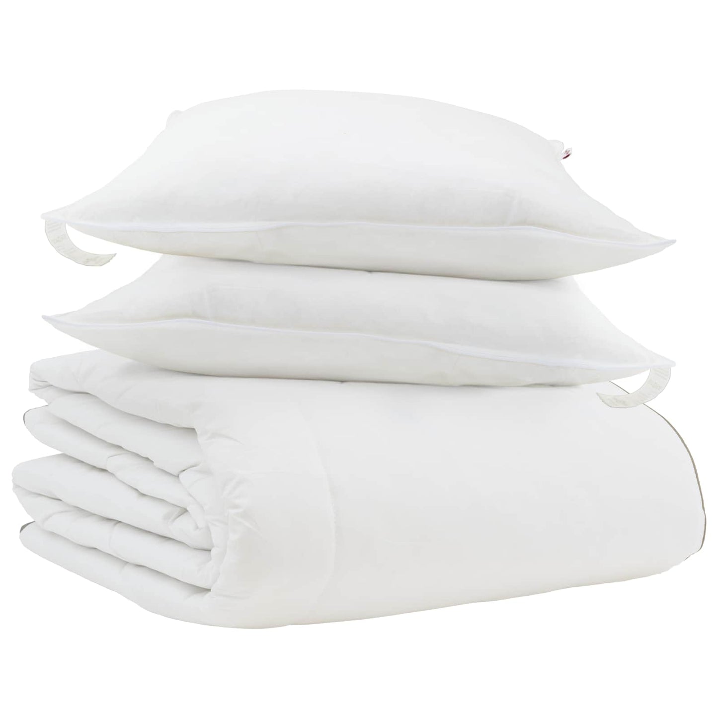vidaXL Winterbettdecke mit Kissen 3 pcs Weiß Daunenfeder