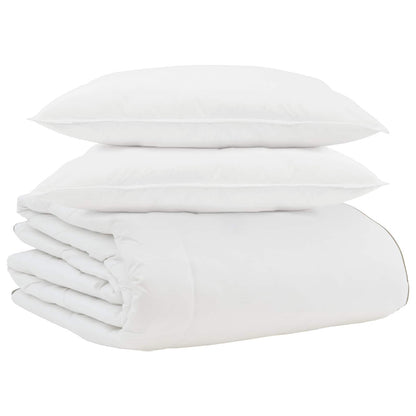 vidaXL Winterbettdecke mit Kissen 3 pcs Weiß Daunenfeder