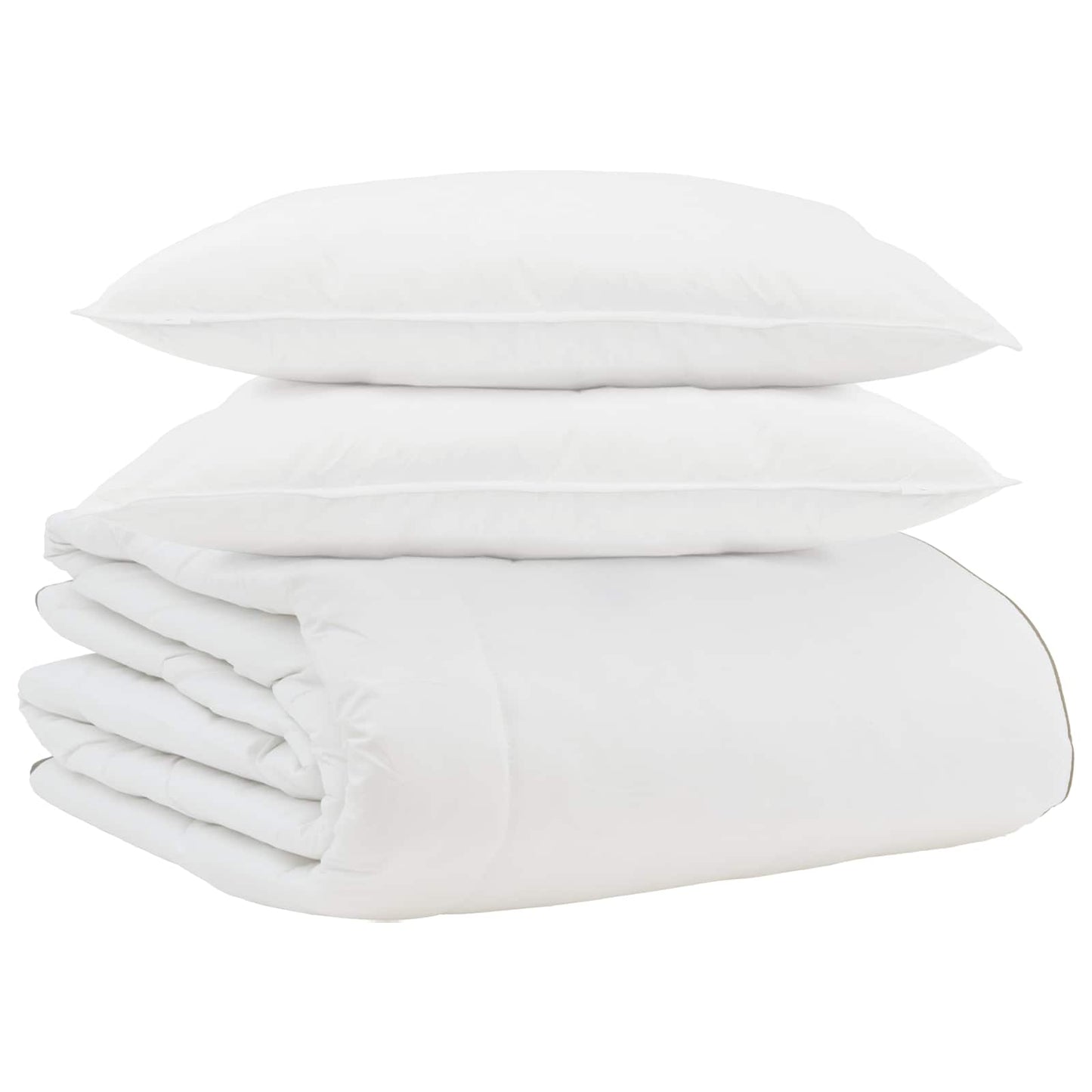 vidaXL Winterbettdecke mit Kissen 3 pcs Weiß Daunenfeder