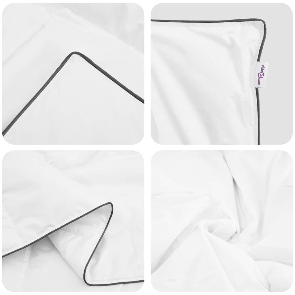 vidaXL Winterbettdecke mit Kissen 3 pcs Weiß Daunenfeder
