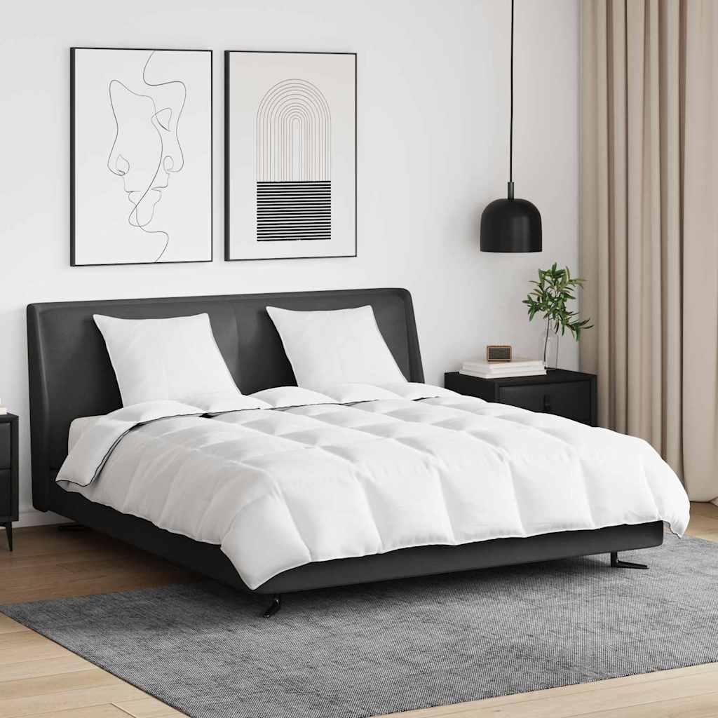 vidaXL Winterbettdecke mit Kissen 3 pcs Weiß Daunenfeder