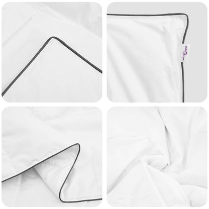 vidaXL Winterbettdecke mit Kissen 3 pcs Weiß Daunenfeder