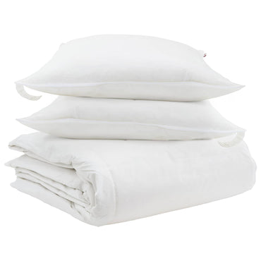 vidaXL Ensemble de housses de couette avec oreillers 3 pcs Blanc Plume et Duvet