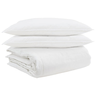 vidaXL Bettdecken Set mit Kissen 3 pcs Weiß Daunenfeder