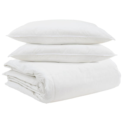 vidaXL Ensemble de housses de couette avec oreillers 3 pcs Blanc Plume et Duvet