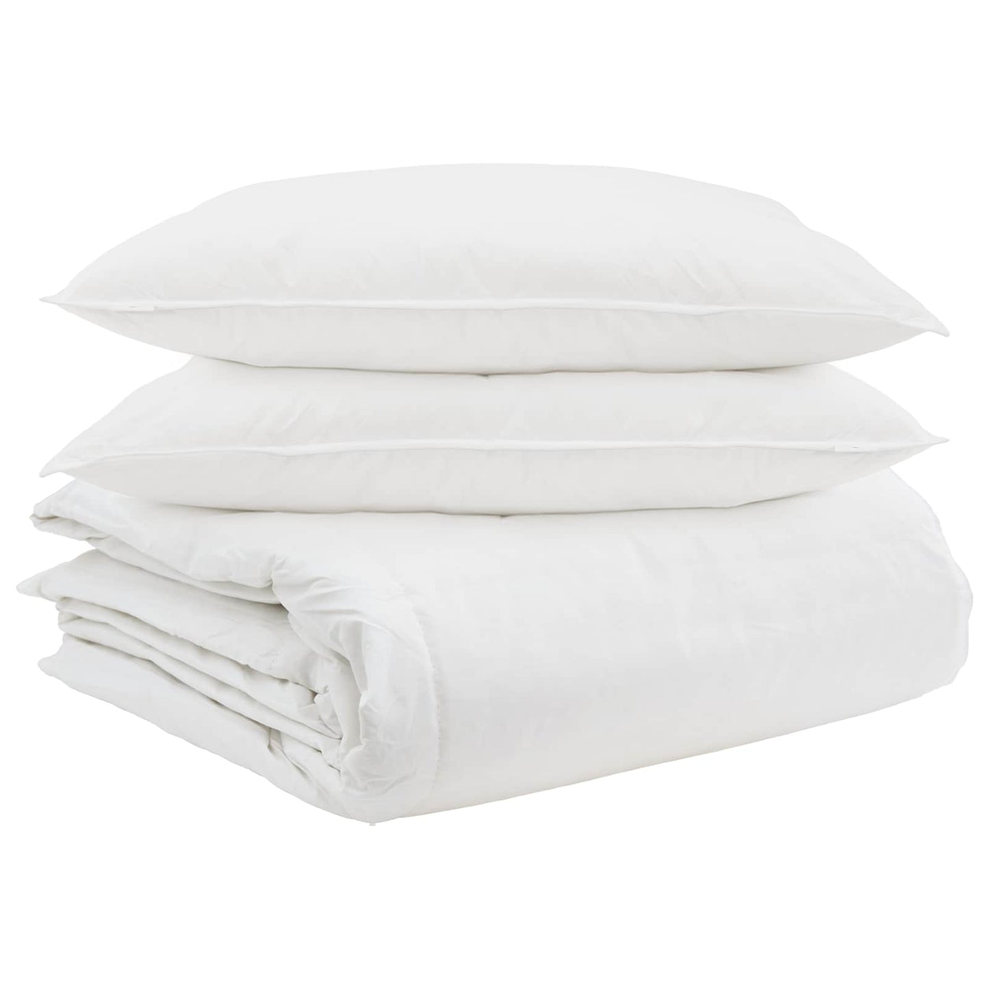 vidaXL Ensemble de housses de couette avec oreillers 3 pcs Blanc Plume et Duvet
