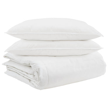 vidaXL Ensemble de housses de couette avec oreillers 3 pcs Blanc Plume et Duvet