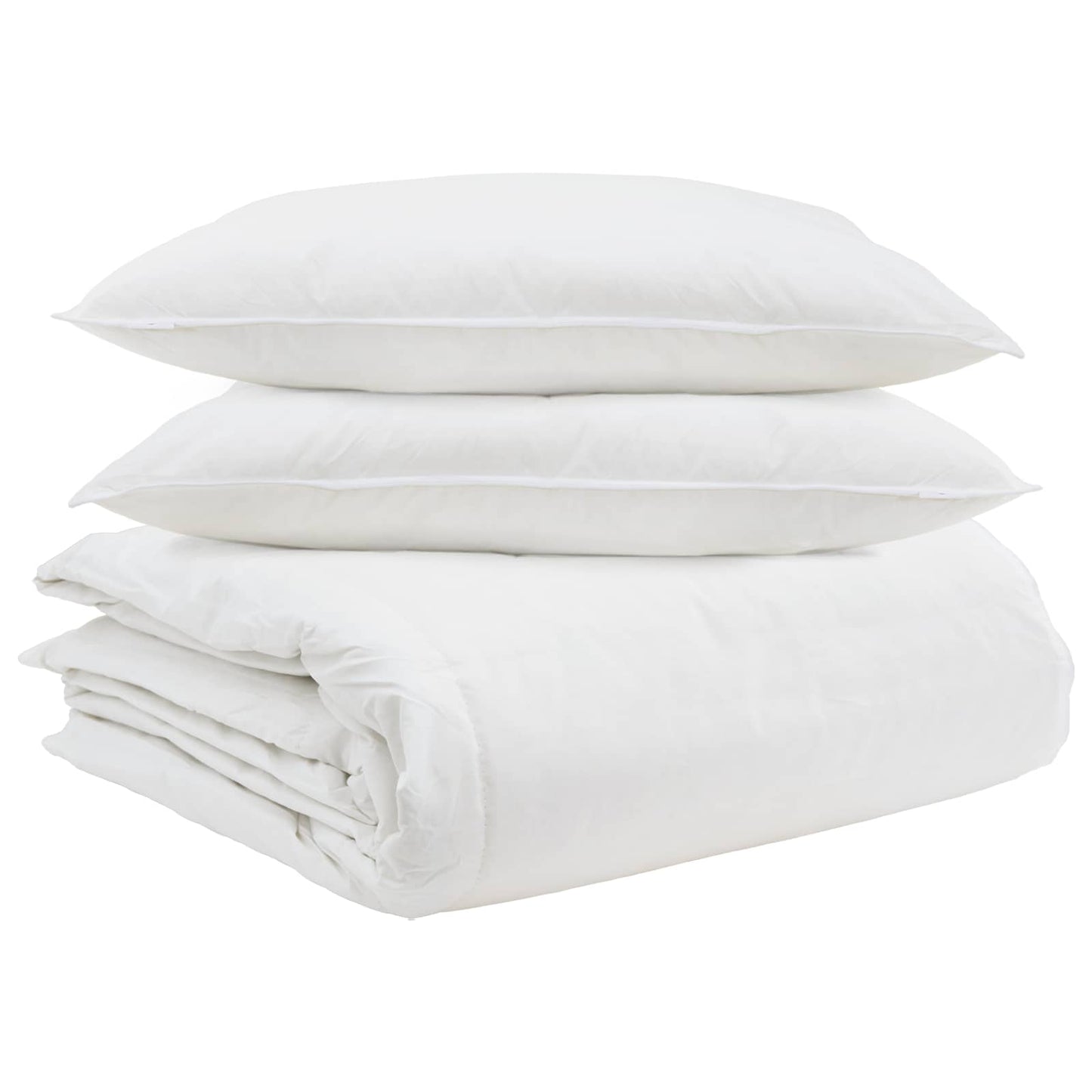 vidaXL Bettdecken Set mit Kissen 3 pcs Weiß Daunenfeder