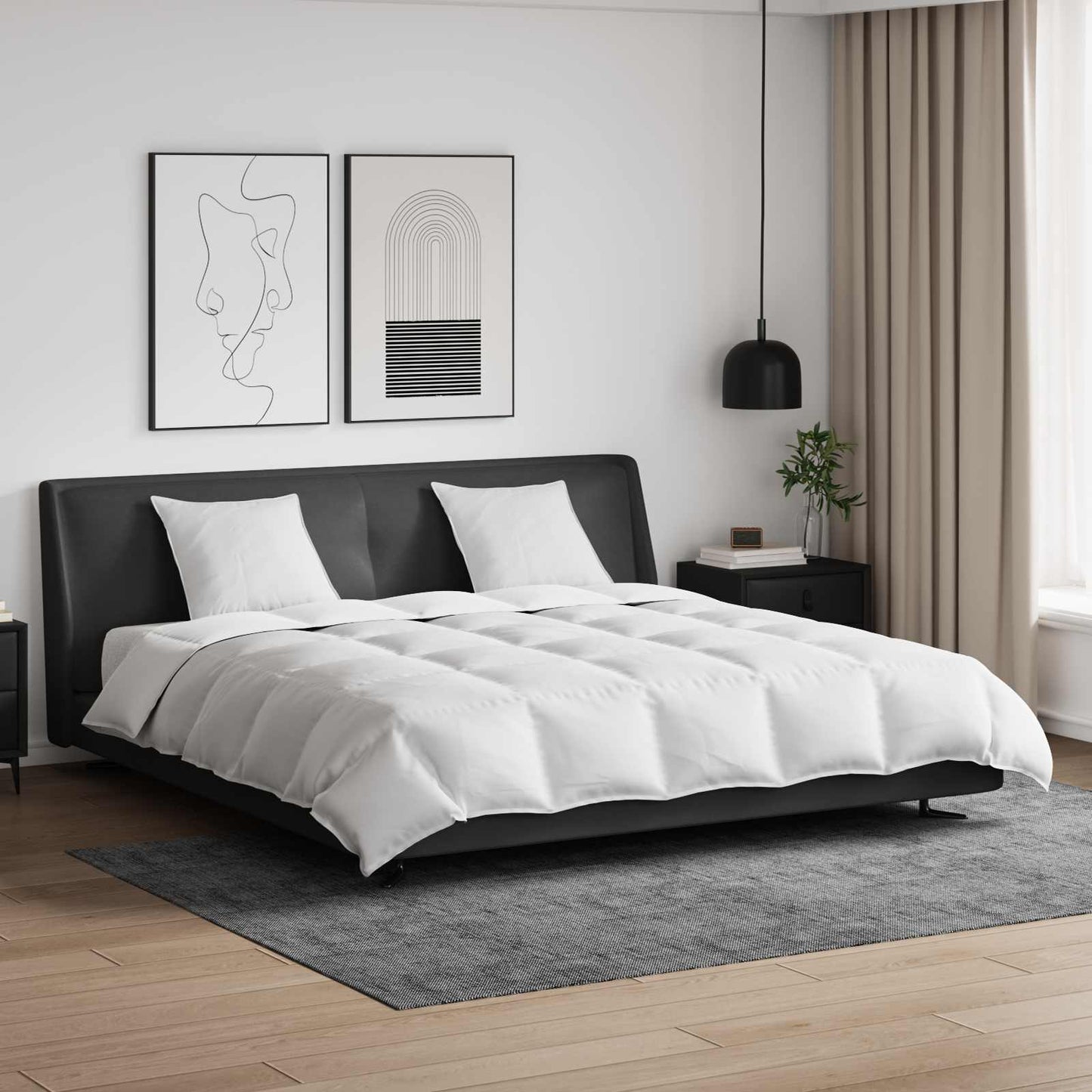 vidaXL Ensemble de housses de couette avec oreillers 3 pcs Blanc Plume et Duvet