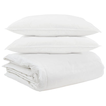 vidaXL Ensemble de housses de couette avec oreillers 3 pcs Blanc Plume et Duvet