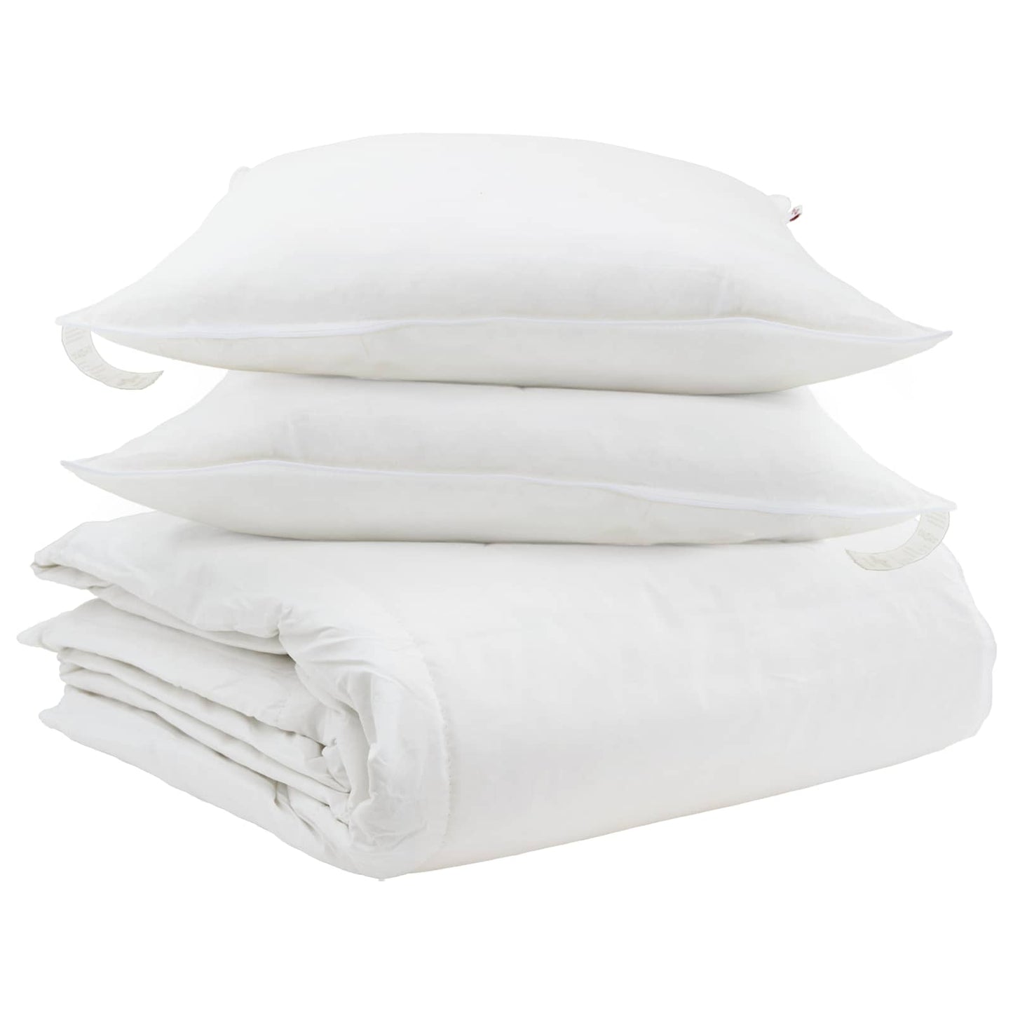 vidaXL Bettdecken Set mit Kissen 3 pcs Weiß Daunenfeder