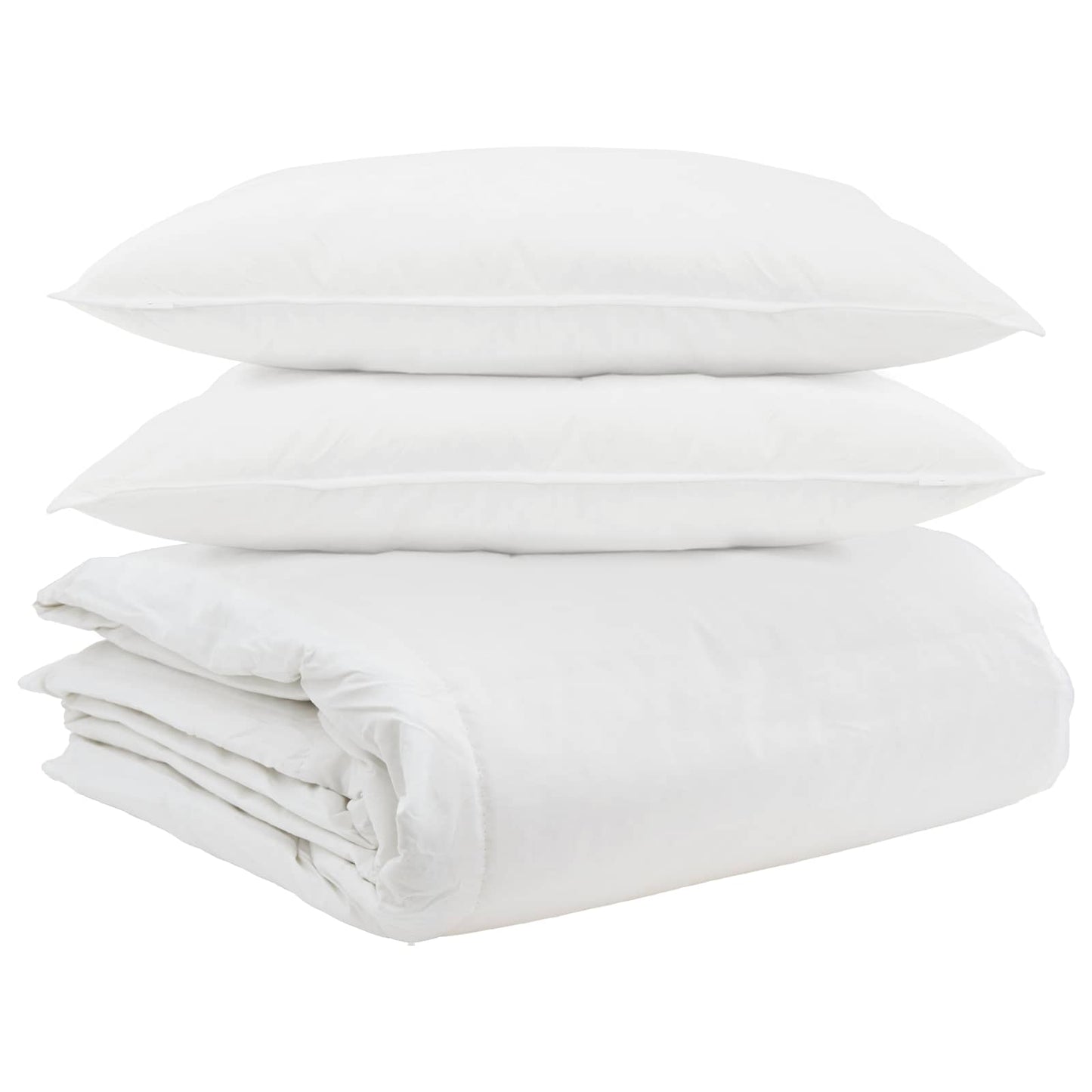 vidaXL Bettdecken Set mit Kissen 3 pcs Weiß Daunenfeder