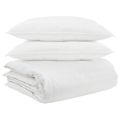 vidaXL Bettdecken Set mit Kissen 3 pcs Weiß Daunenfeder