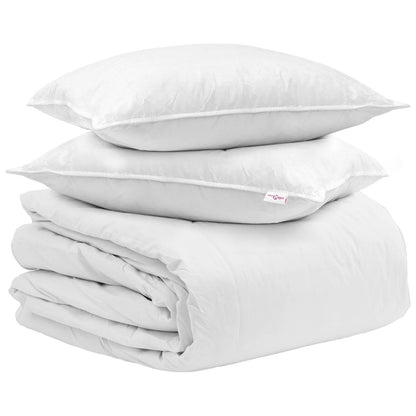 vidaXL Ensemble de housses de couette avec oreillers 3 pcs Blanc Plume et Duvet