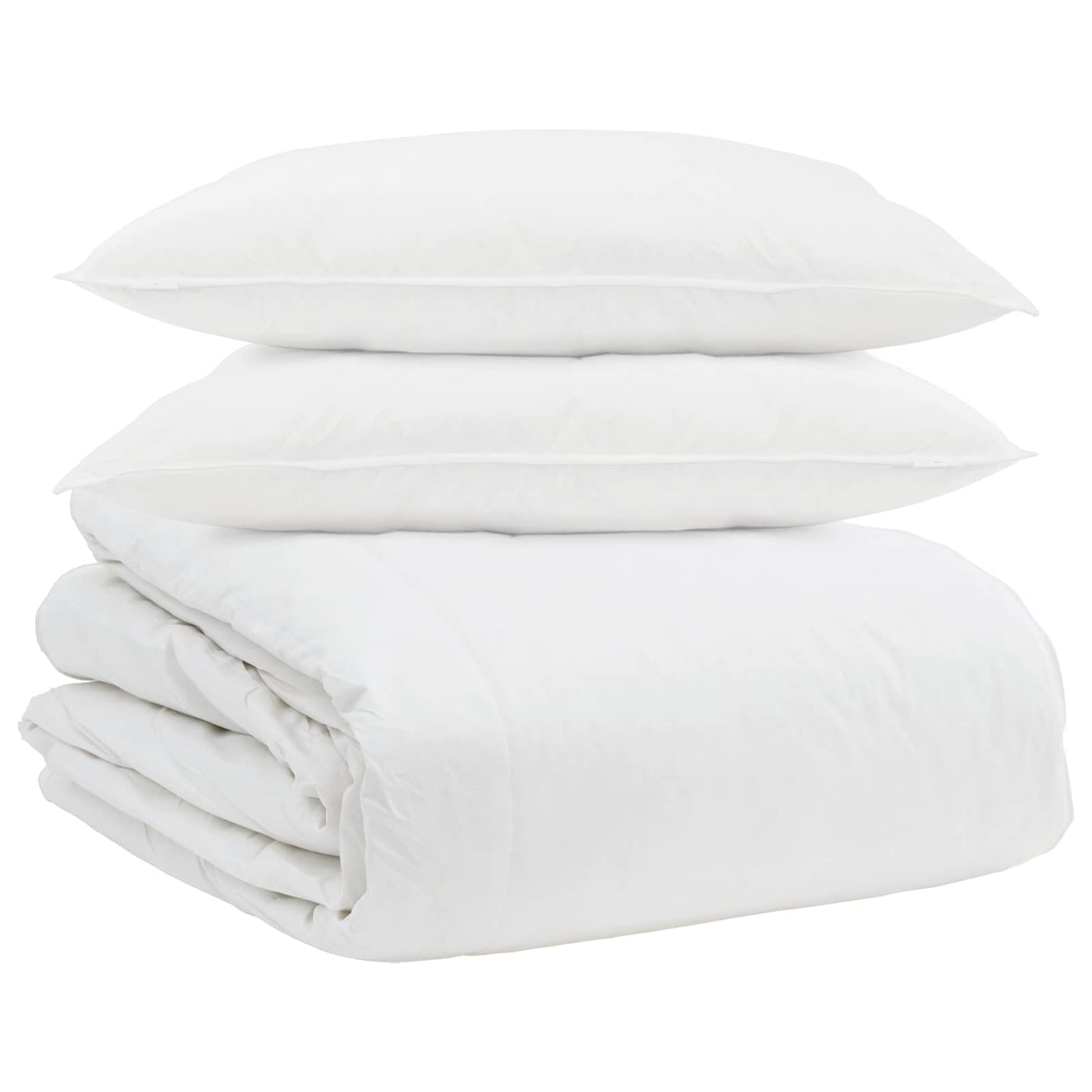 vidaXL Ensemble de housses de couette avec oreillers 3 pcs Blanc Plume et Duvet