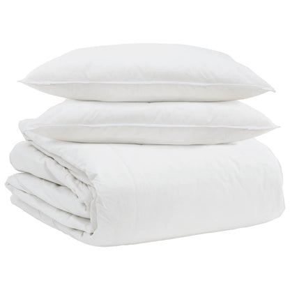 vidaXL Ensemble de housses de couette avec oreillers 3 pcs Blanc Plume et Duvet