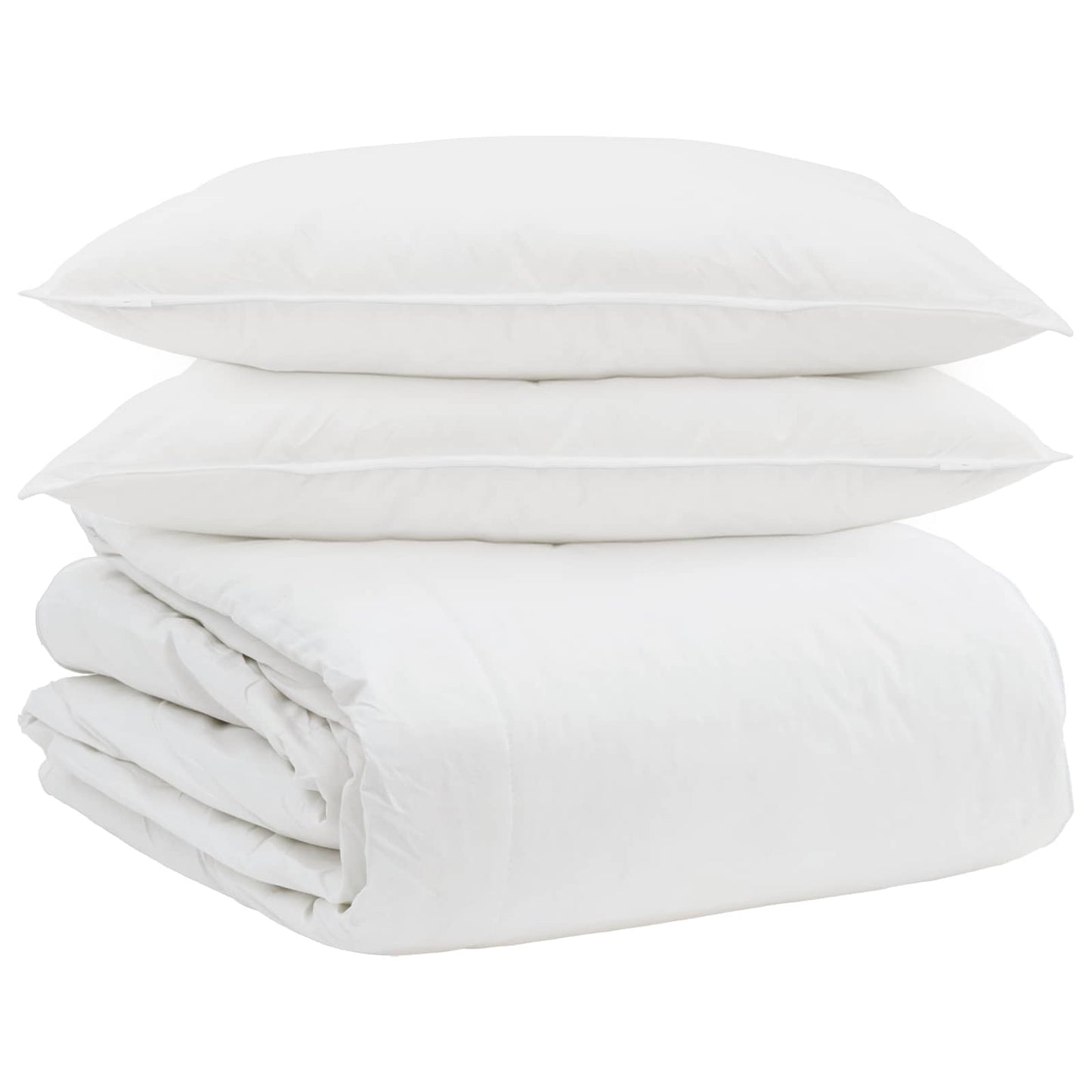 vidaXL Ensemble de housses de couette avec oreillers 3 pcs Blanc Plume et Duvet