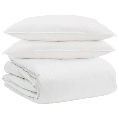 vidaXL Ensemble de housses de couette avec oreillers 3 pcs Blanc Plume et Duvet