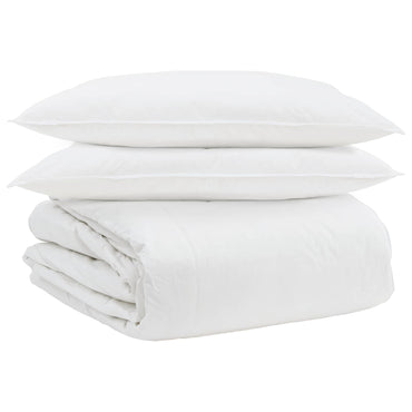 vidaXL Ensemble de housses de couette avec oreillers 3 pcs Blanc Plume et Duvet