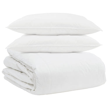 vidaXL Ensemble de housses de couette avec oreillers 3 pcs Blanc Plume et Duvet