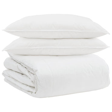vidaXL Ensemble de housses de couette avec oreillers 3 pcs Blanc Plume et Duvet