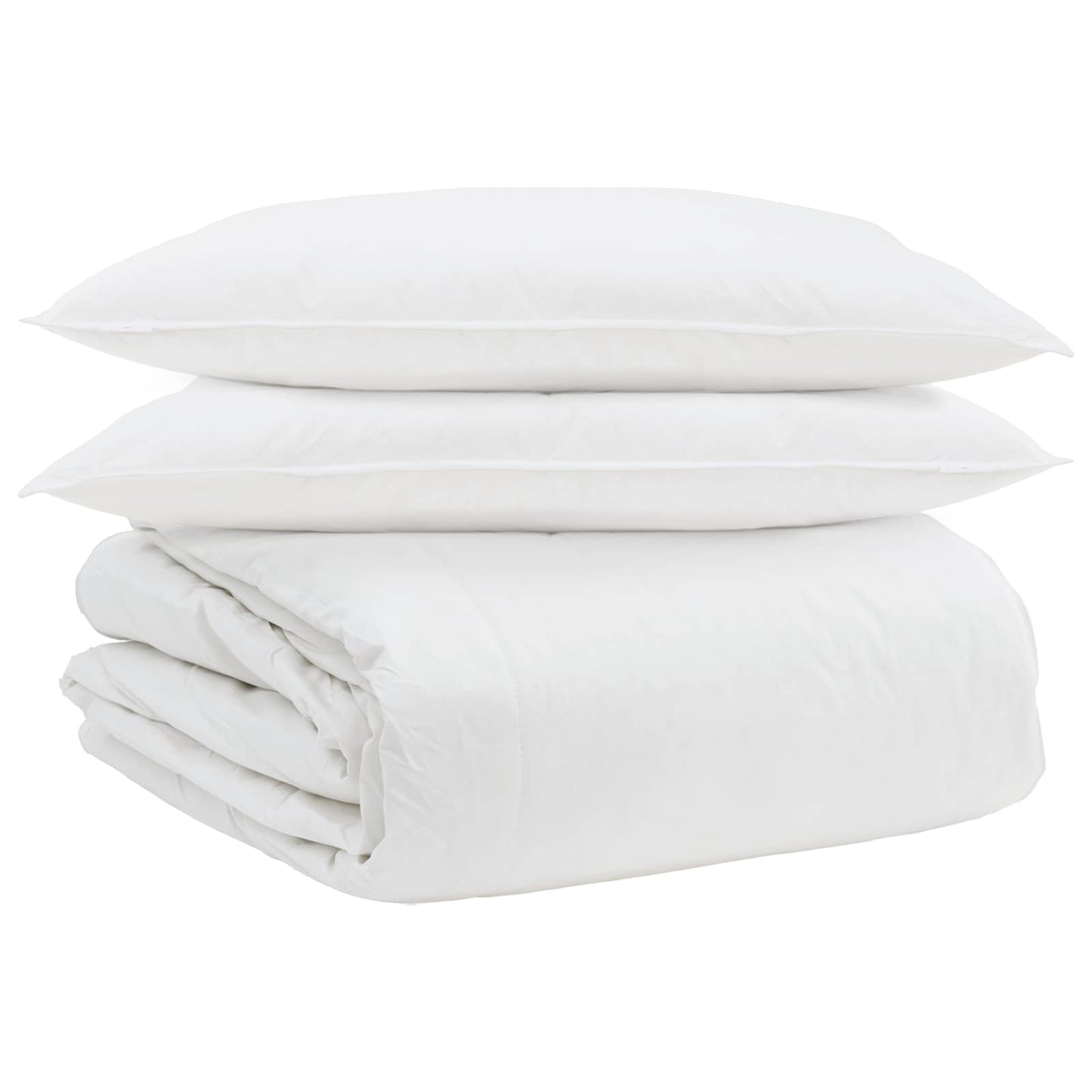 vidaXL Ensemble de housses de couette avec oreillers 3 pcs Blanc Plume et Duvet