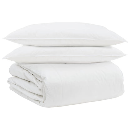 vidaXL Ensemble de housses de couette avec oreillers 3 pcs Blanc Plume et Duvet