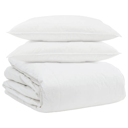 vidaXL Ensemble de housses de couette avec oreillers 3 pcs Blanc Plume et Duvet