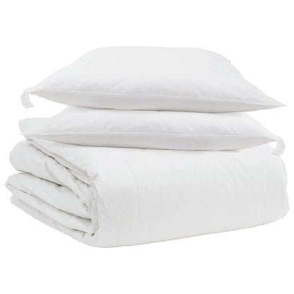 vidaXL Ensemble de housses de couette avec oreillers 3 pcs Blanc Plume et Duvet