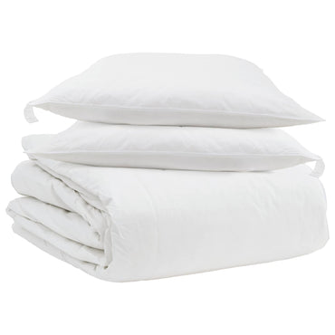 vidaXL Ensemble de housses de couette avec oreillers 3 pcs Blanc Plume et Duvet