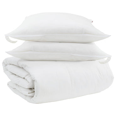 vidaXL Ensemble de housses de couette avec oreillers 3 pcs Blanc Plume et Duvet