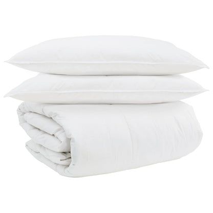 vidaXL Ensemble de housses de couette avec oreillers 3 pcs Blanc Plume et Duvet