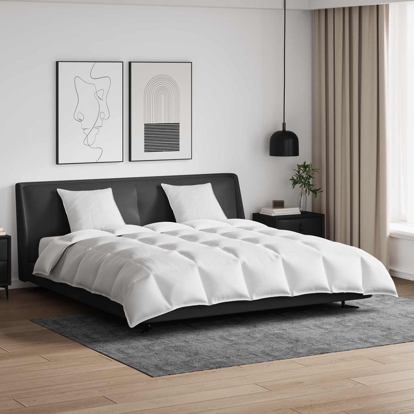 vidaXL Ensemble de housses de couette avec oreillers 3 pcs Blanc Plume et Duvet