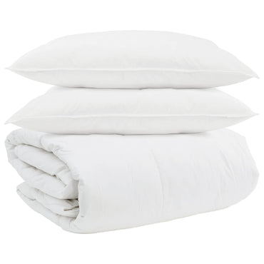 vidaXL Ensemble de housses de couette avec oreillers 3 pcs Blanc Plume et Duvet