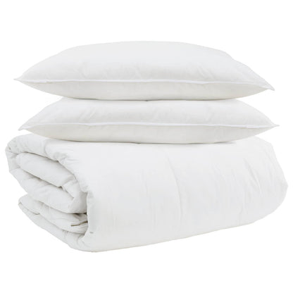 vidaXL Ensemble de housses de couette avec oreillers 3 pcs Blanc Plume et Duvet
