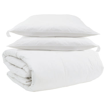 vidaXL Ensemble de housses de couette avec oreillers 3 pcs Blanc Plume et Duvet