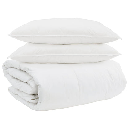 vidaXL Ensemble de housses de couette avec oreillers 3 pcs Blanc Plume et Duvet
