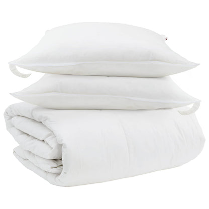 vidaXL Ensemble de housses de couette avec oreillers 3 pcs Blanc Plume et Duvet