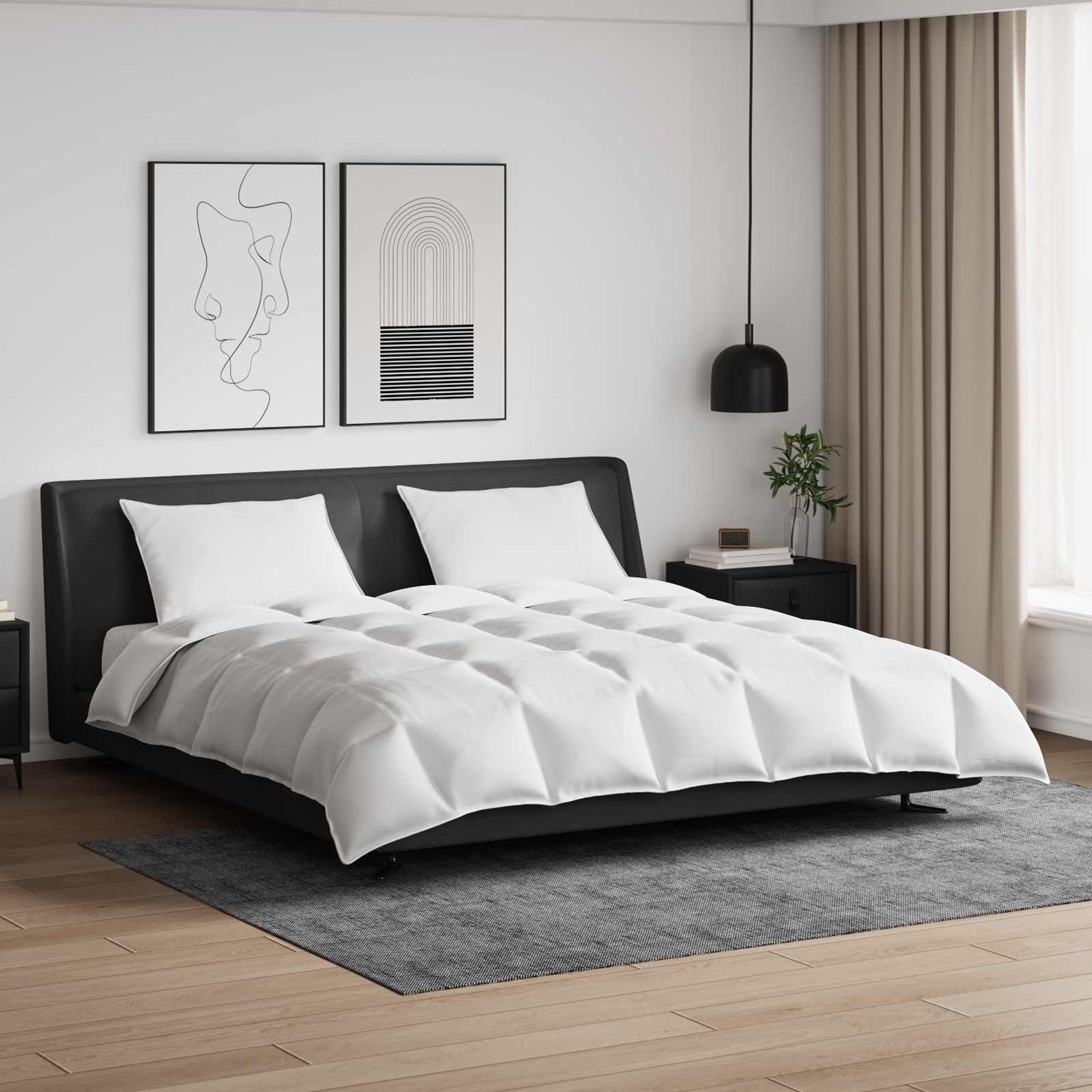 vidaXL Ensemble de housses de couette avec oreillers 3 pcs Blanc Plume et Duvet