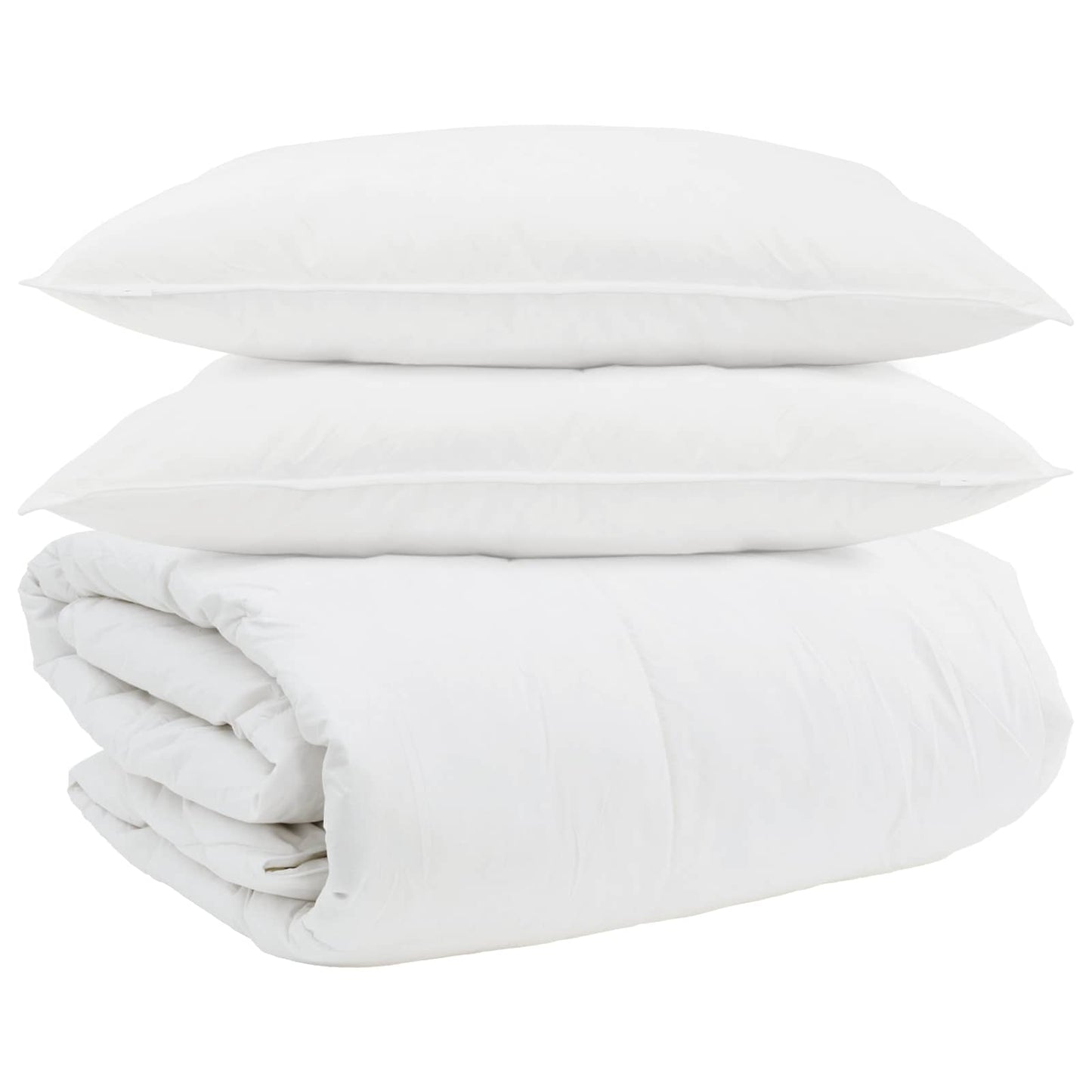 vidaXL Ensemble de housses de couette avec oreillers 3 pcs Blanc Plume et Duvet
