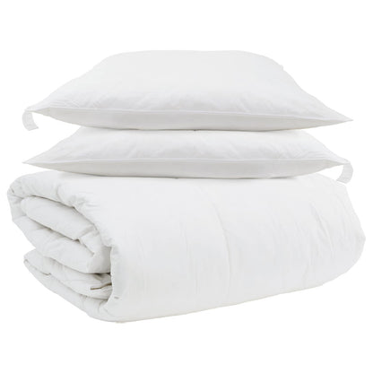 vidaXL Ensemble de housses de couette avec oreillers 3 pcs Blanc Plume et Duvet