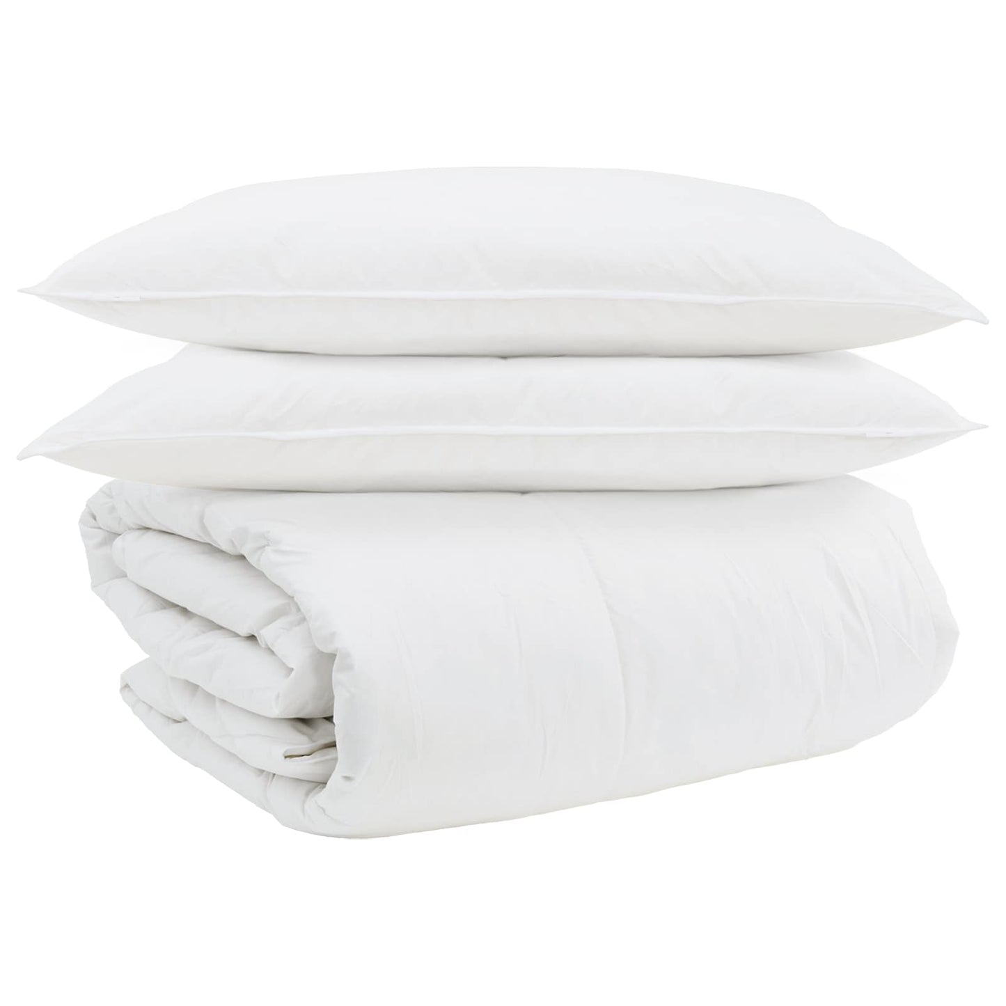 vidaXL Ensemble de housses de couette avec oreillers 3 pcs Blanc Plume et Duvet