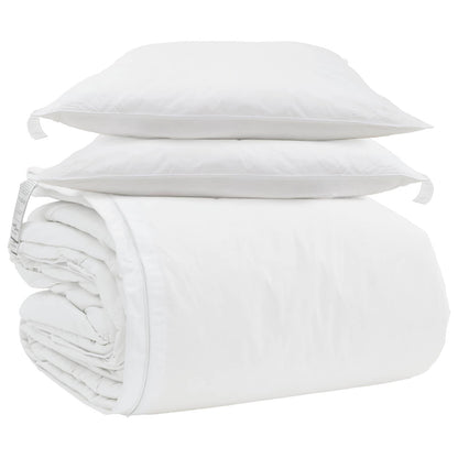 vidaXL Ensemble de housses de couette avec oreillers 3 pcs Blanc Plume et Duvet