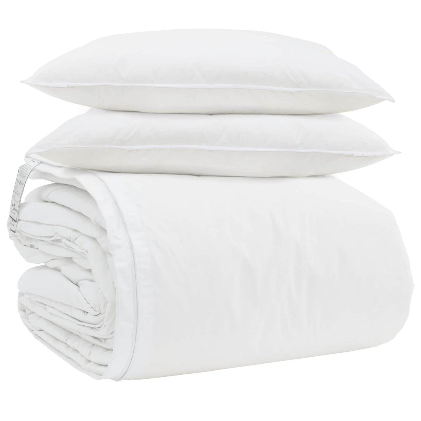 vidaXL Ensemble de housses de couette avec oreillers 3 pcs Blanc Plume et Duvet
