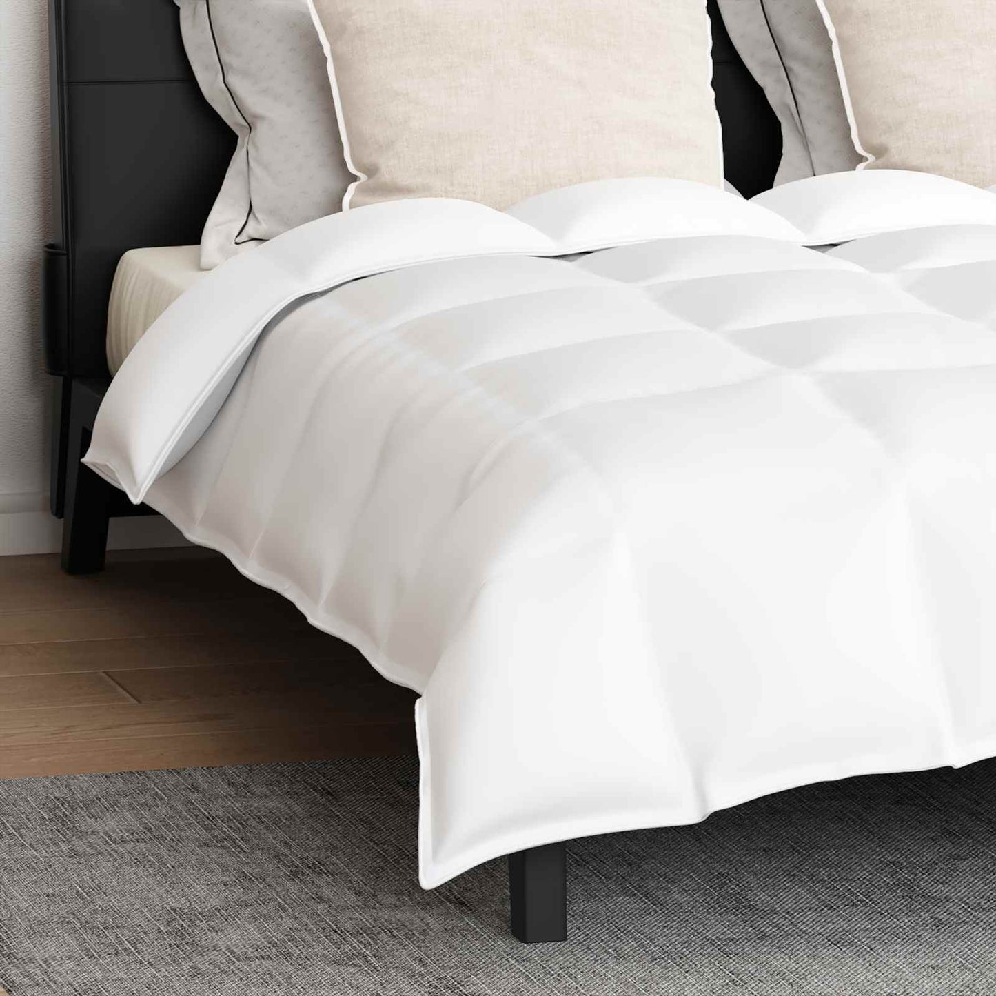 vidaXL Ensemble de housses de couette avec oreillers 3 pcs Blanc Plume et Duvet
