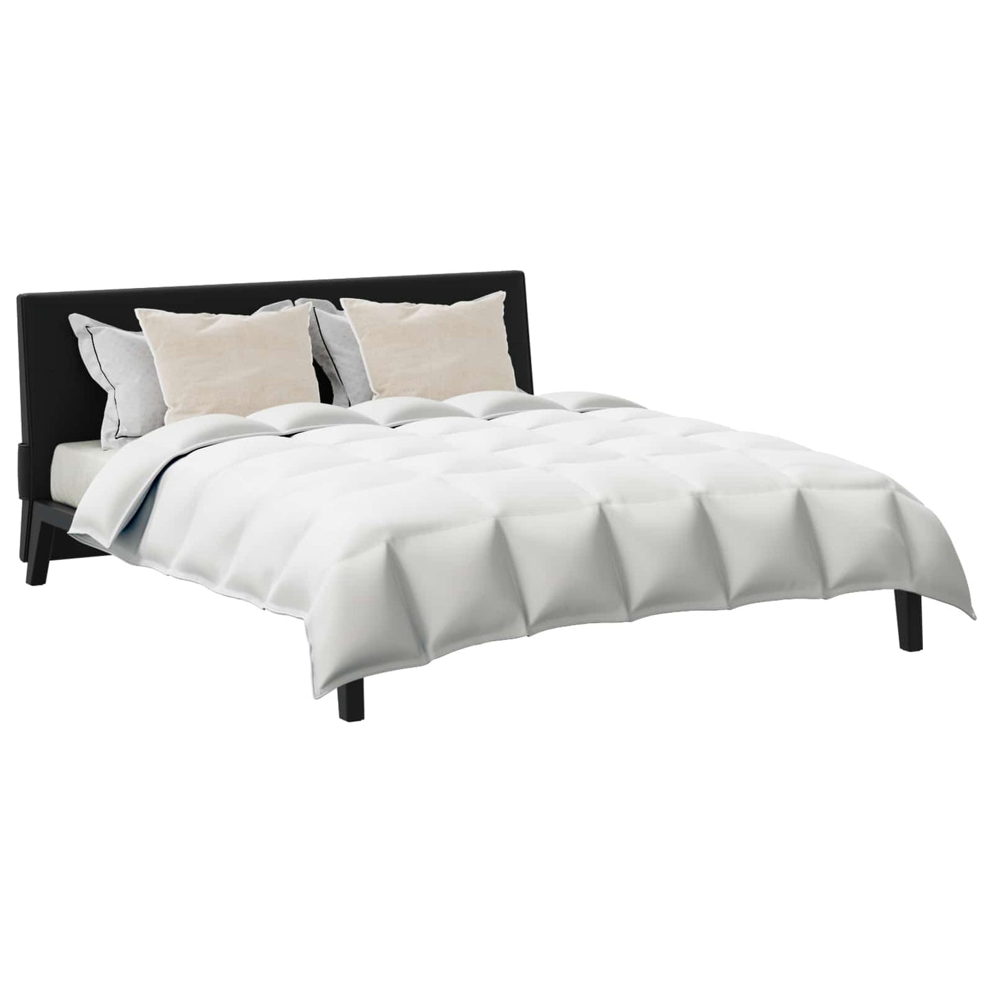 vidaXL Ensemble de housses de couette avec oreillers 3 pcs Blanc Plume et Duvet