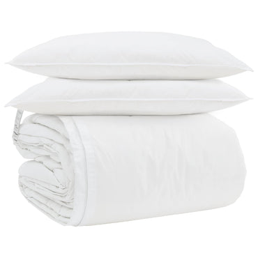 vidaXL Ensemble de housses de couette avec oreillers 3 pcs Blanc Plume et Duvet