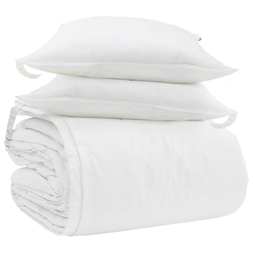 vidaXL Ensemble de housses de couette avec oreillers 3 pcs Blanc Plume et Duvet