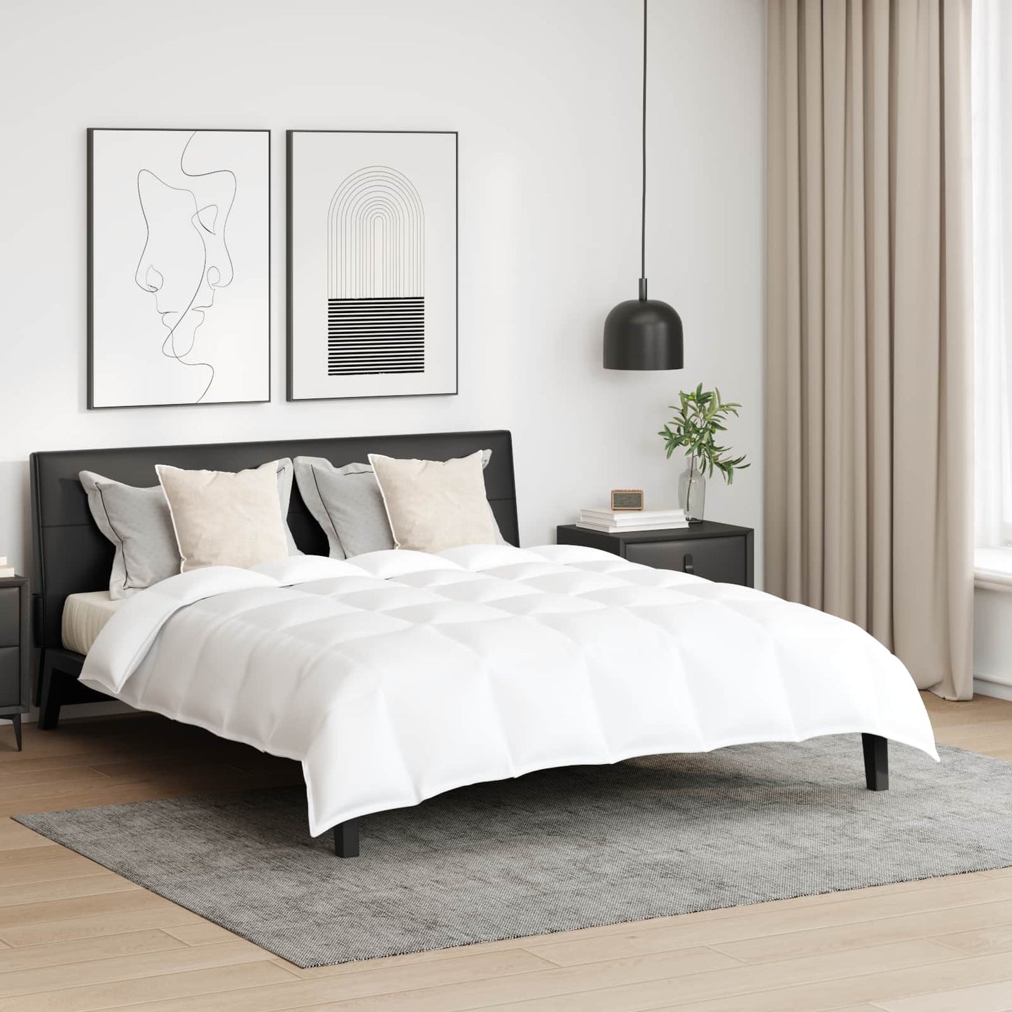 vidaXL Ensemble de housses de couette avec oreillers 3 pcs Blanc Plume et Duvet